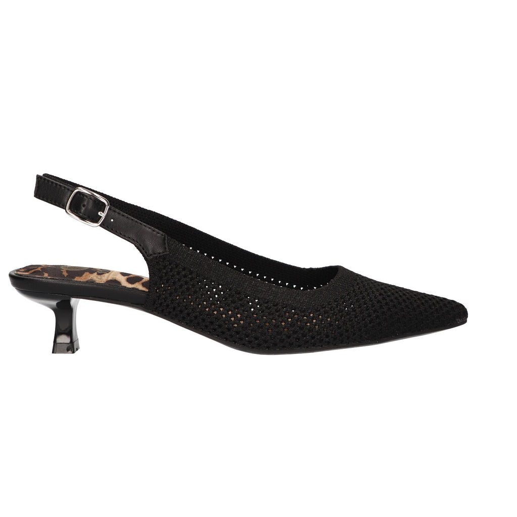 Slingback zwart knitted