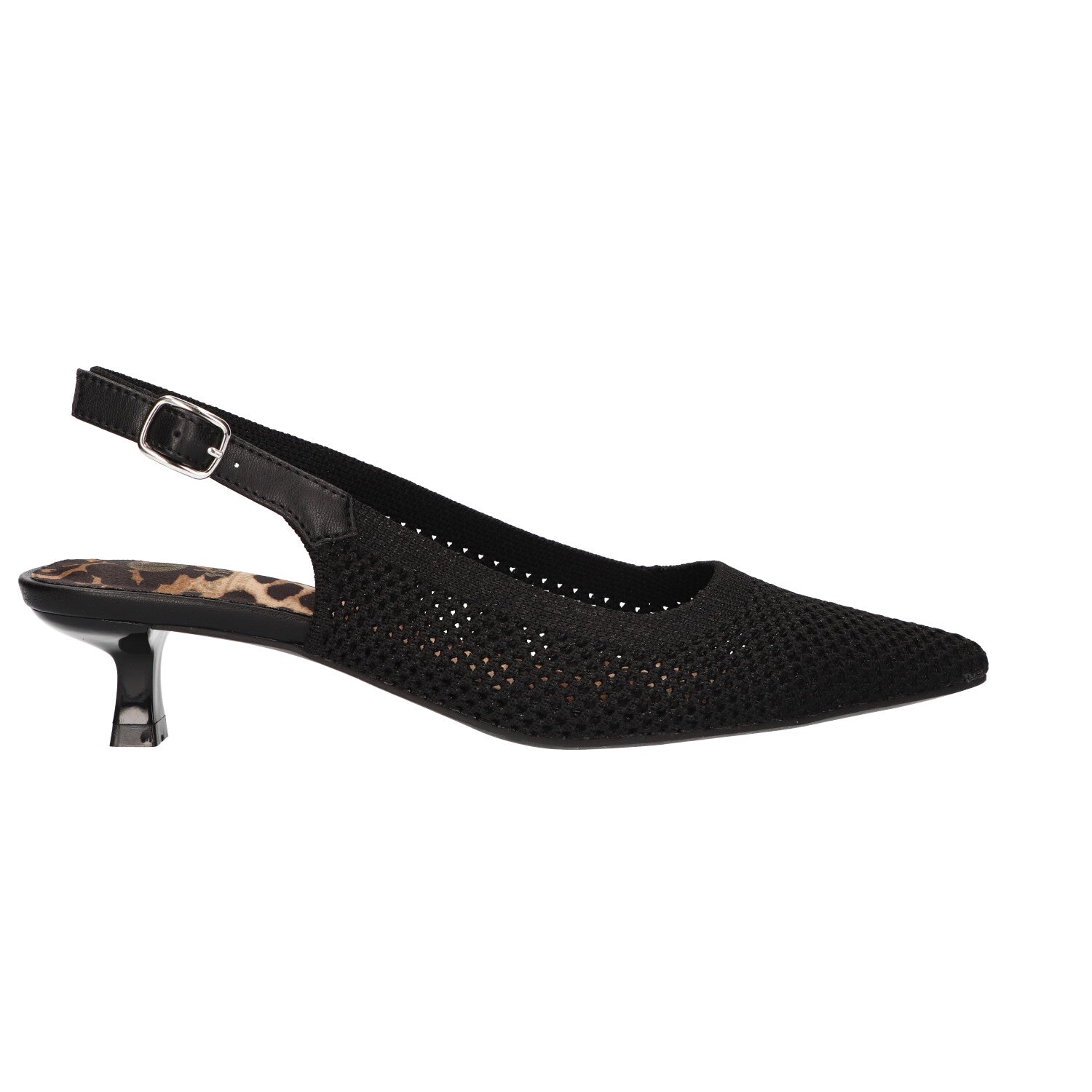 Slingback zwart knitted