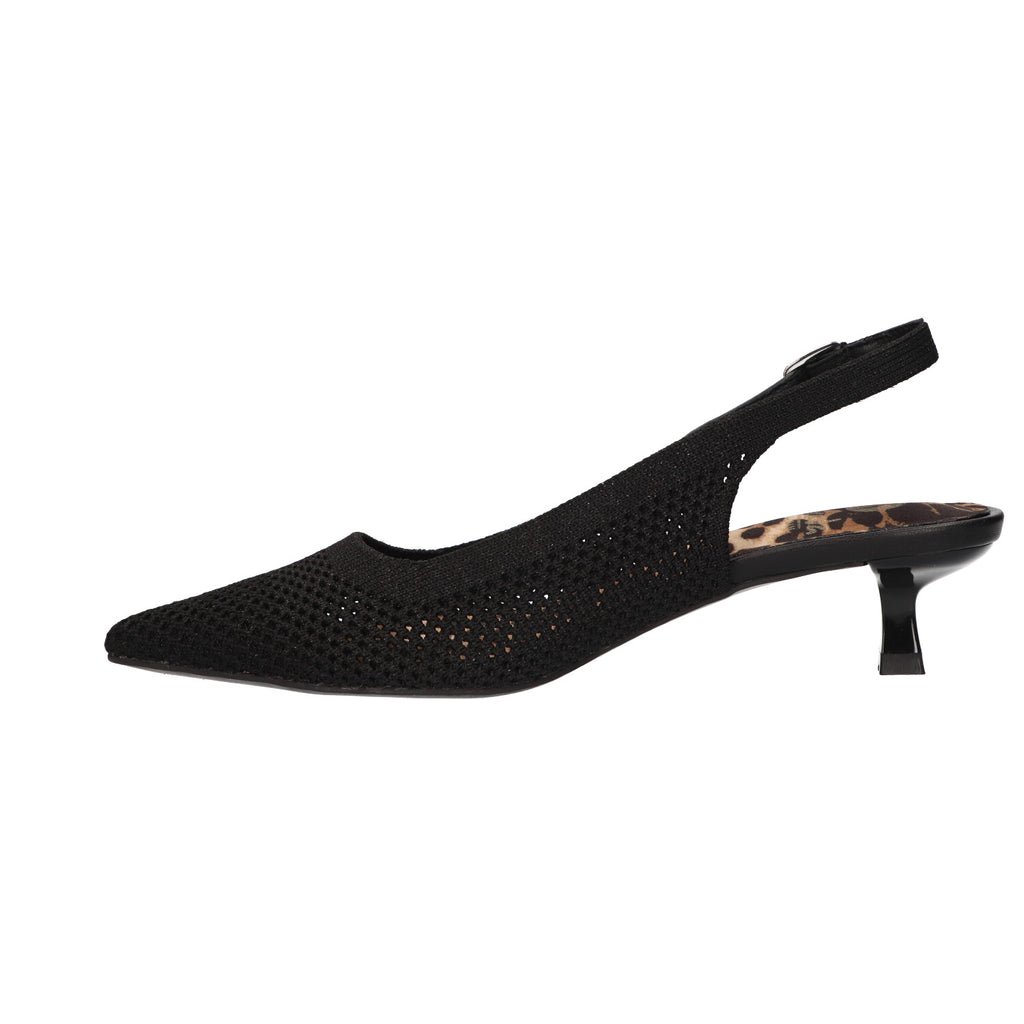 Slingback zwart knitted