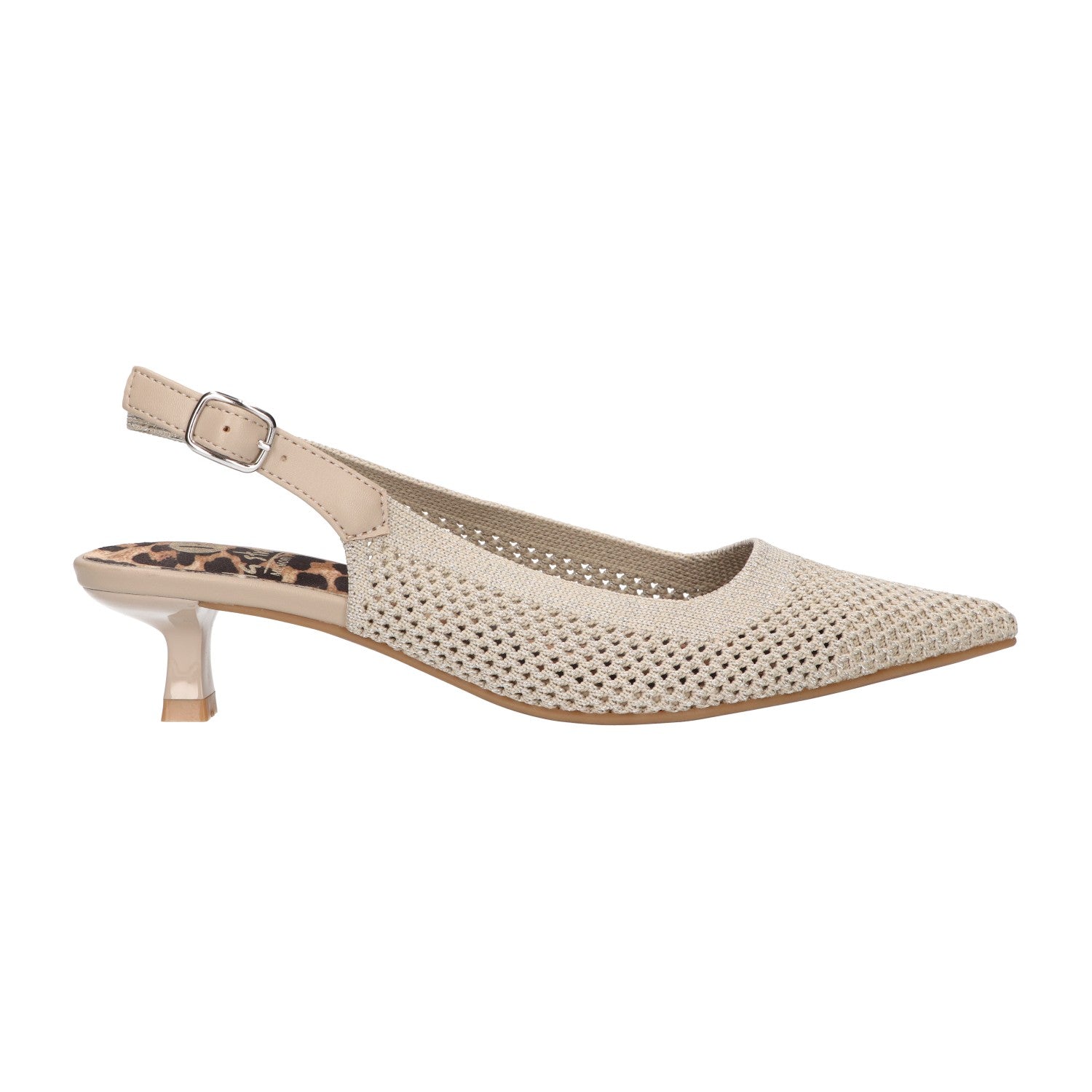 Slingback beige knitted