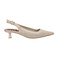 Slingback beige knitted