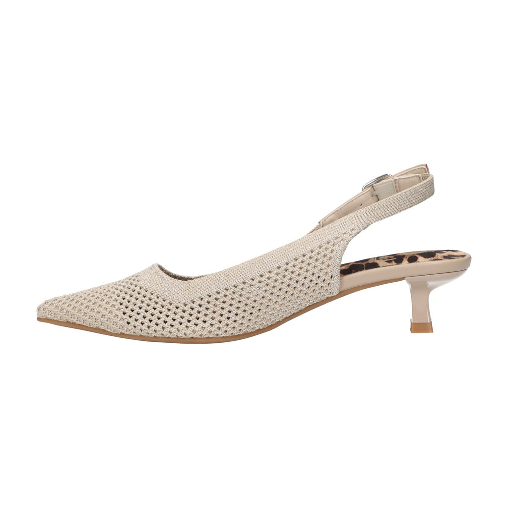 Slingback beige knitted