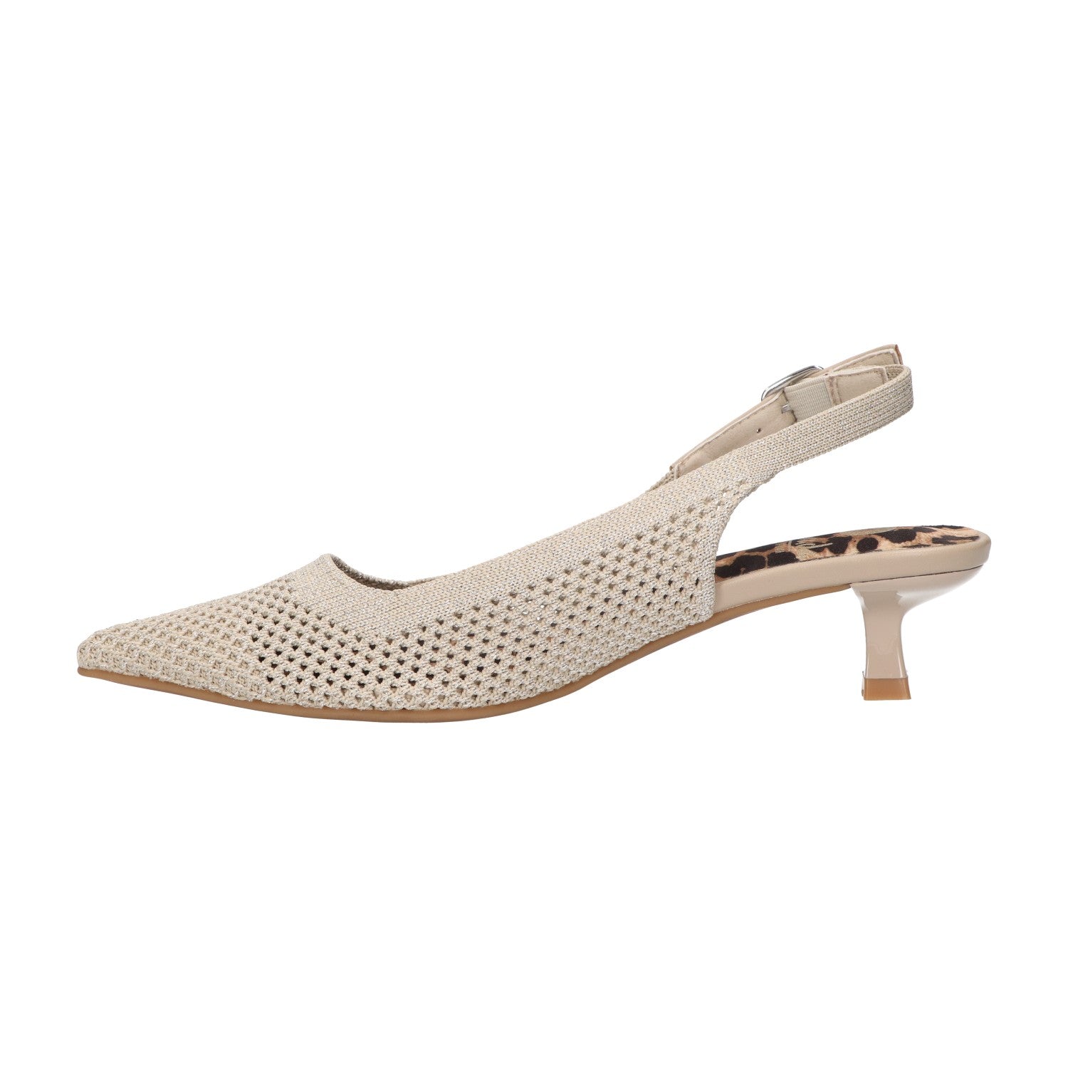 Slingback beige knitted