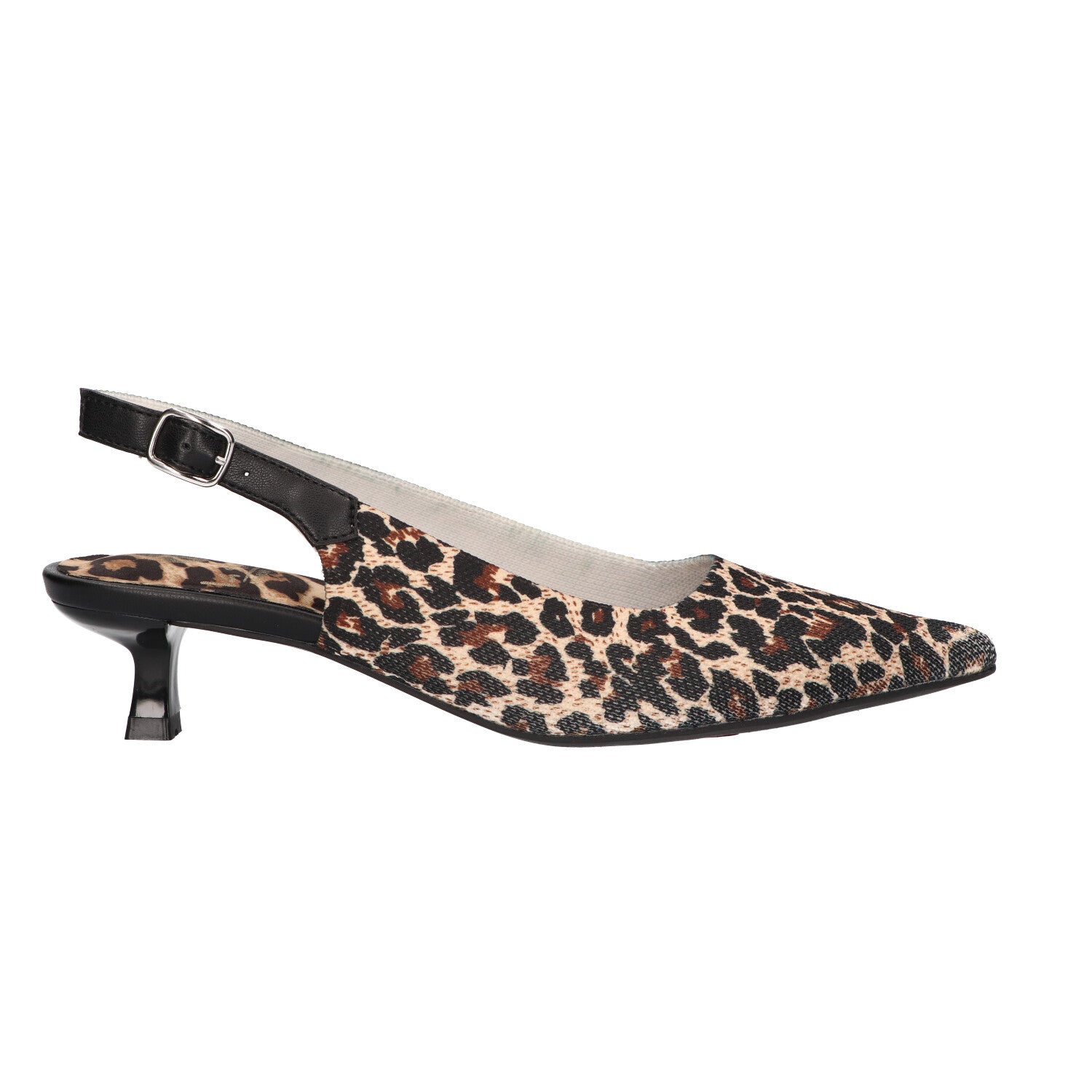 Slingback leopard knitted