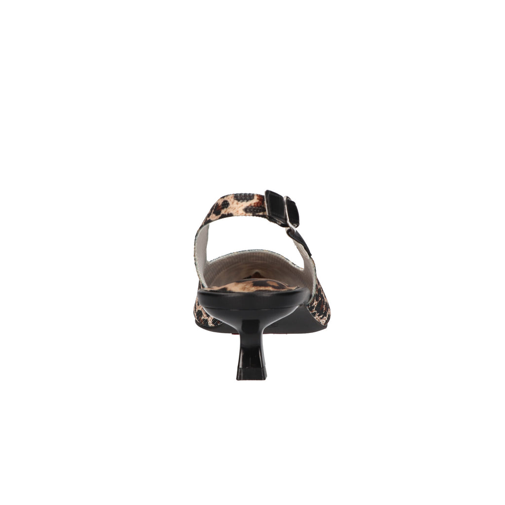 Slingback leopard knitted