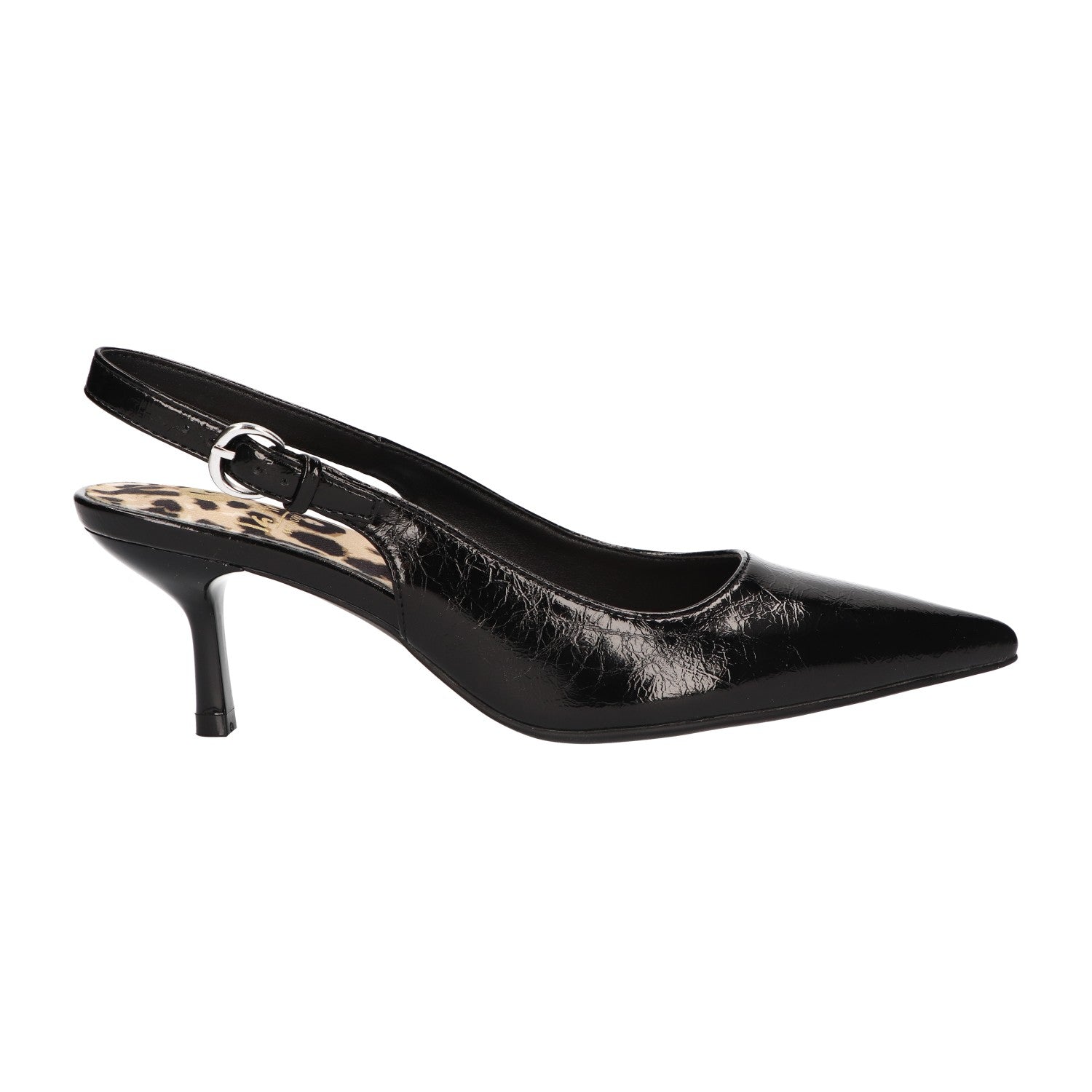 Slingback zwart synthetisch