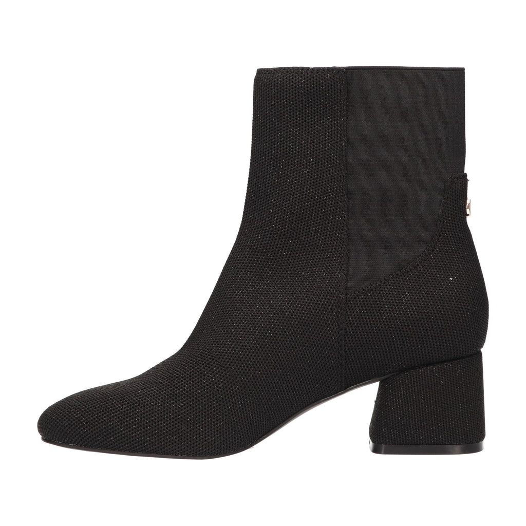 Enkellaars zwart knitted