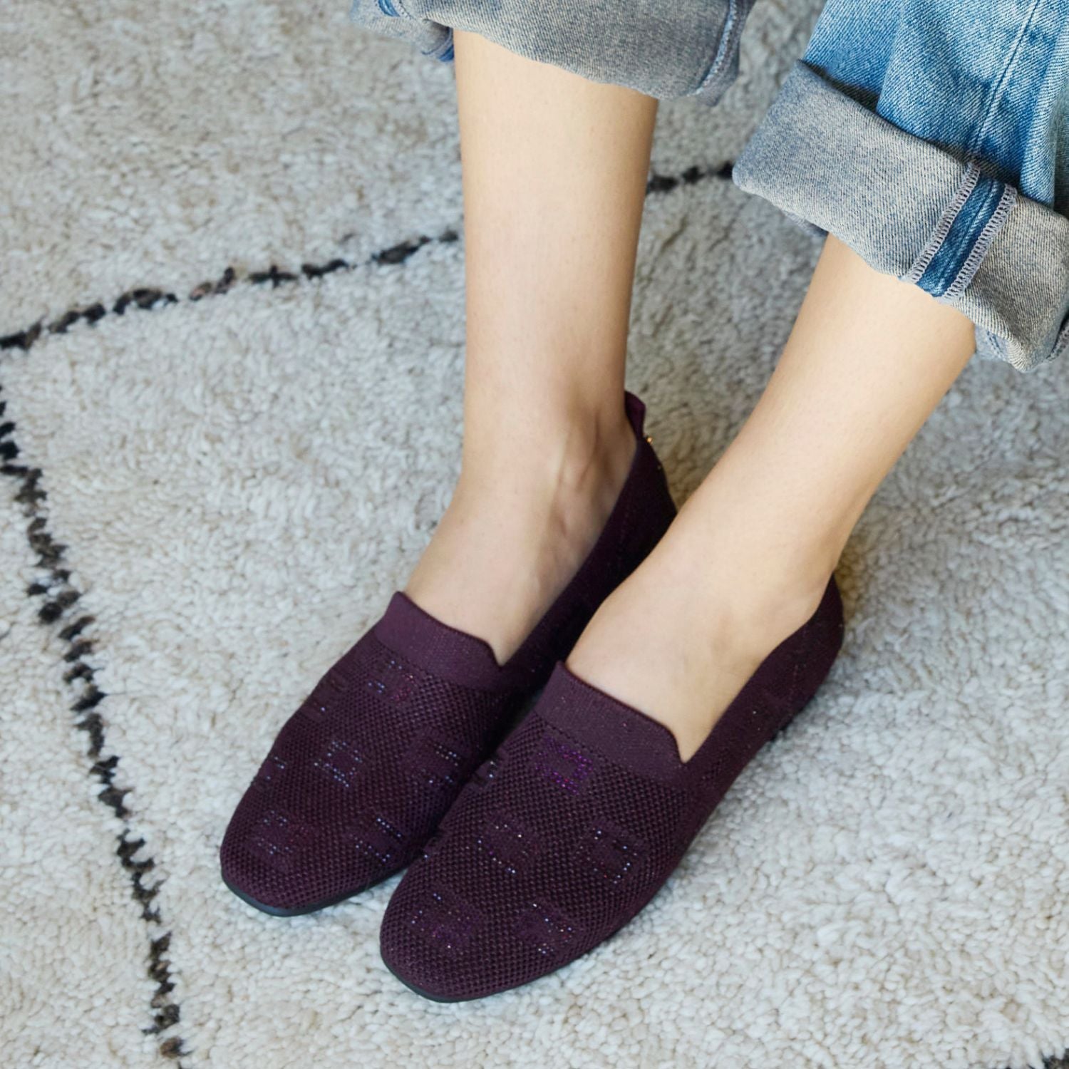 Loafer blauw knitted