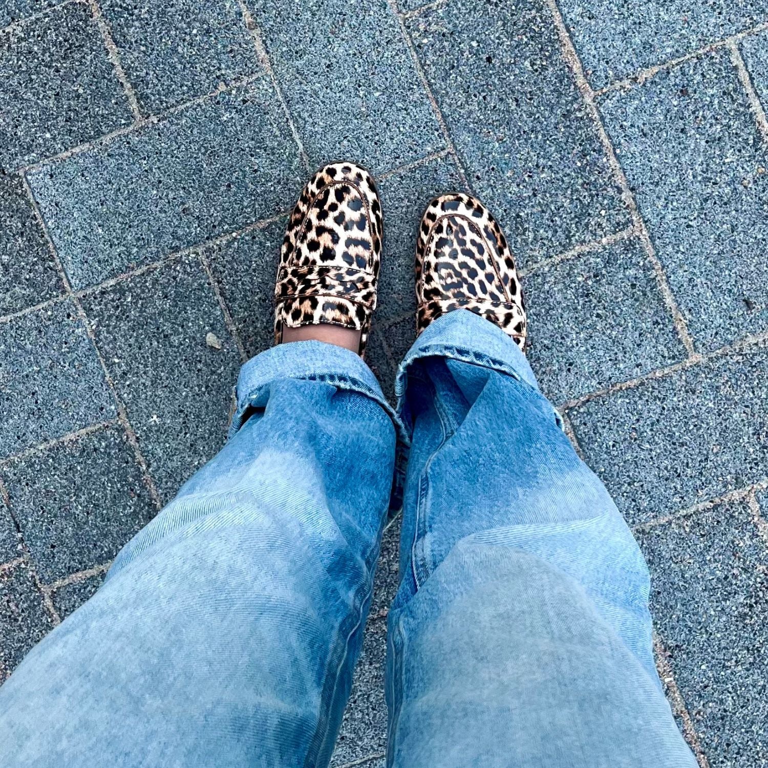 Mocassin luipaard synthetisch