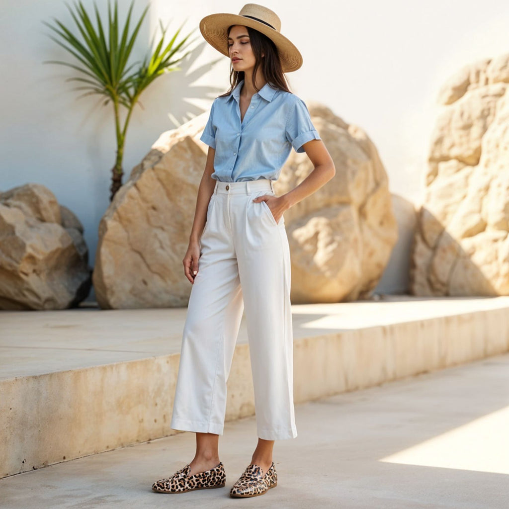 Mocassin luipaard synthetisch