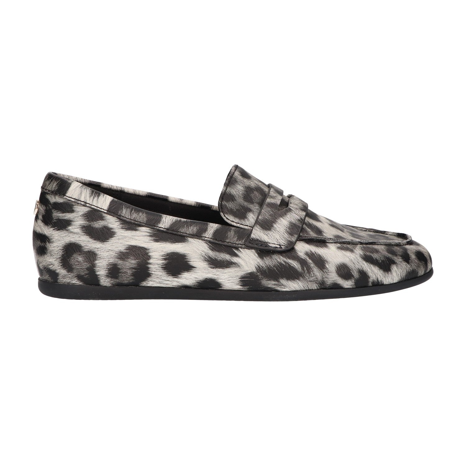 Mocassin zwart leopard synthetisch