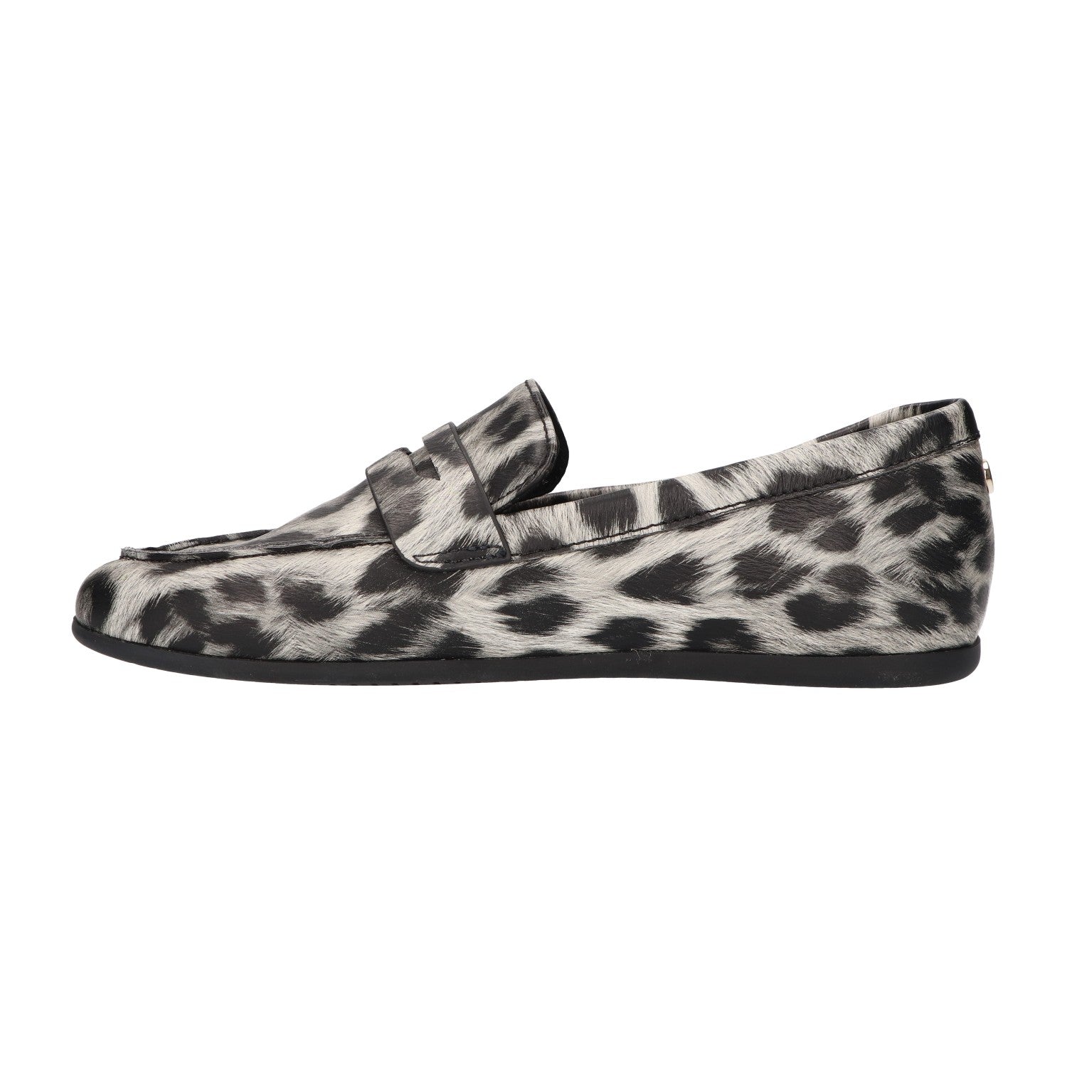 Mocassin zwart leopard synthetisch