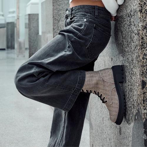 Bootie beige textiel