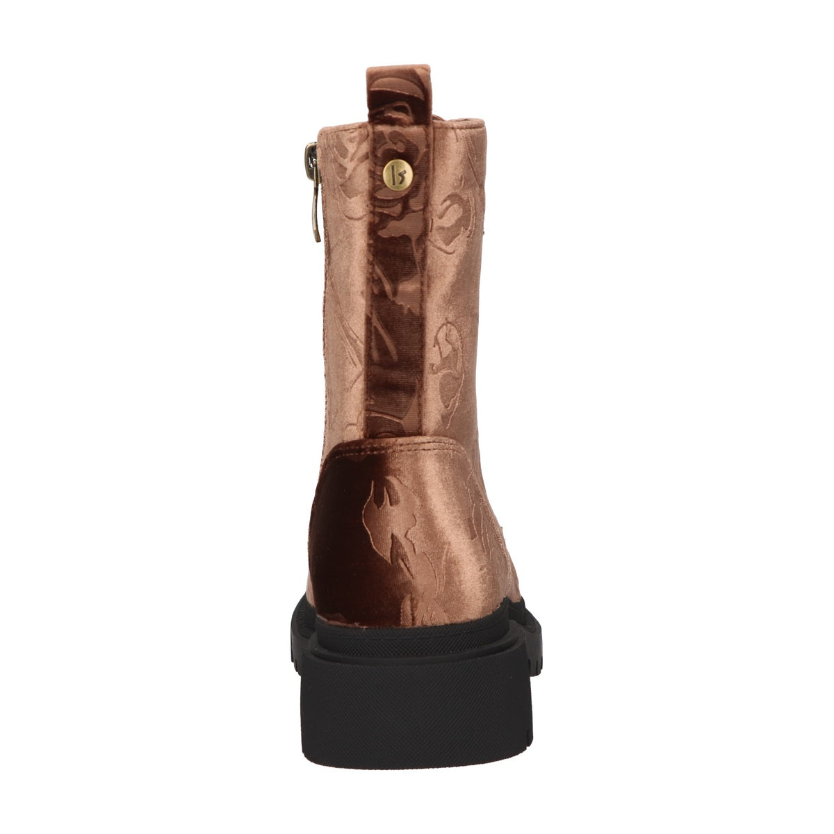 Veterboots bruin velvet met bloemenprint