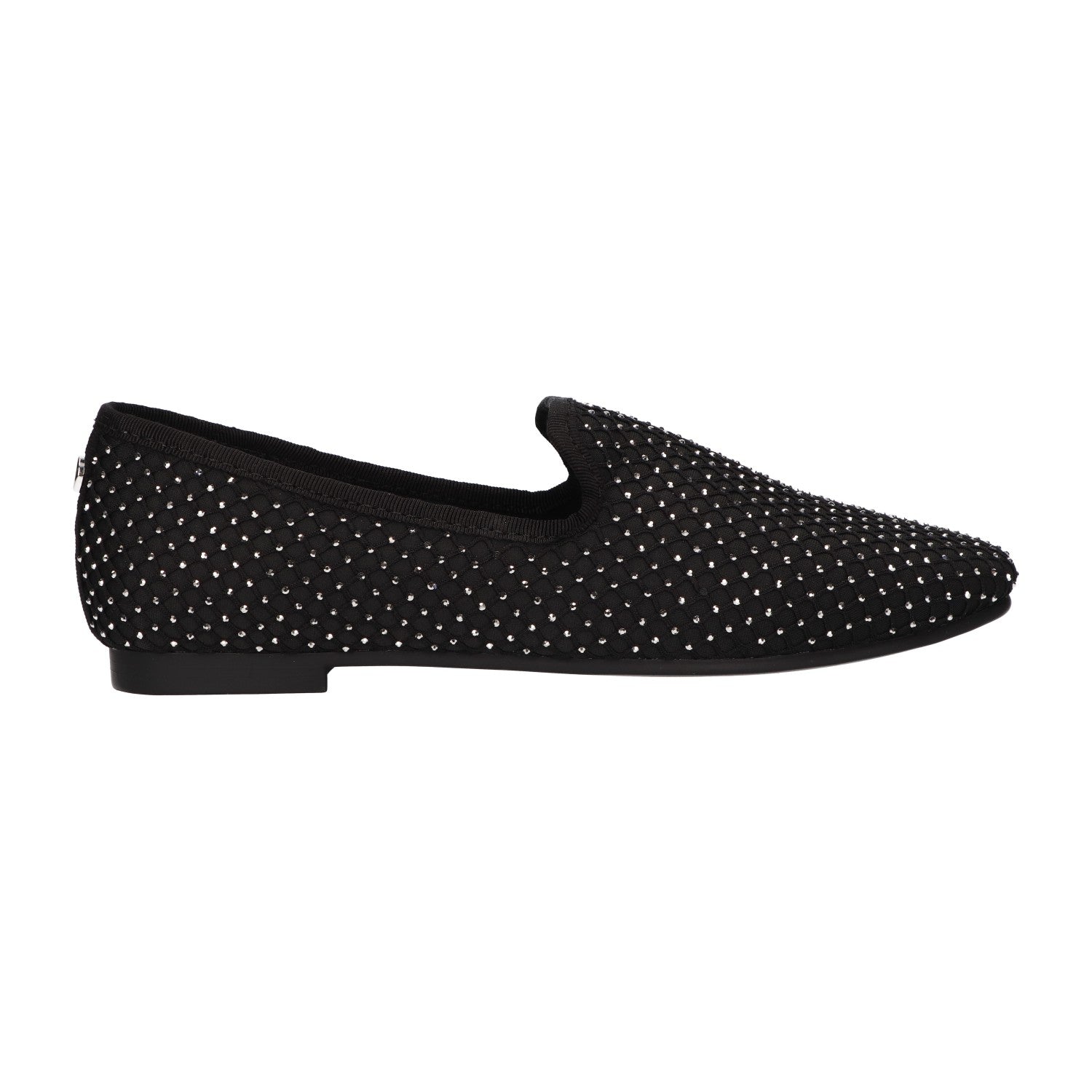 Loafer met steentjes zwart textiel
