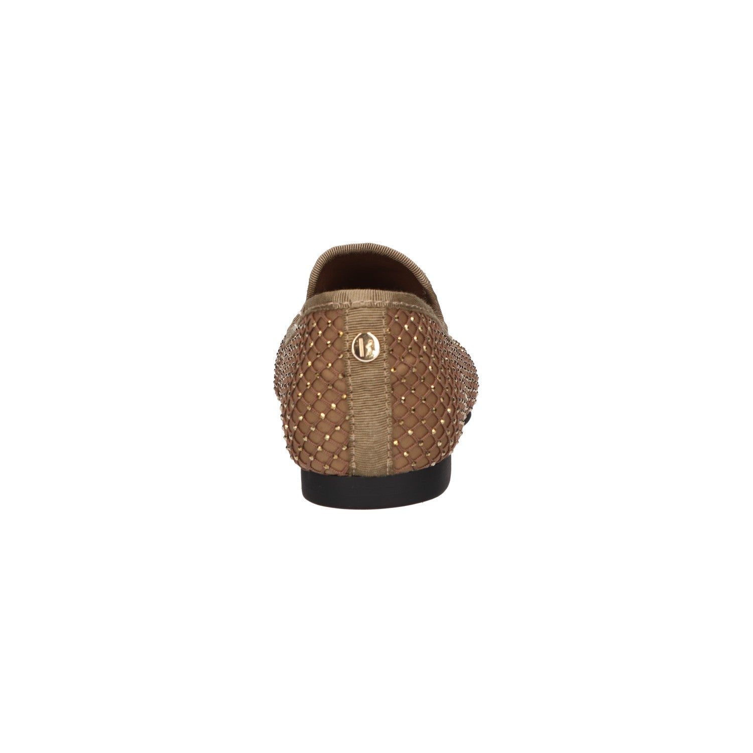 Loafer met steentjes bruin textiel