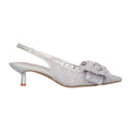 Slingback zilver mesh met strik