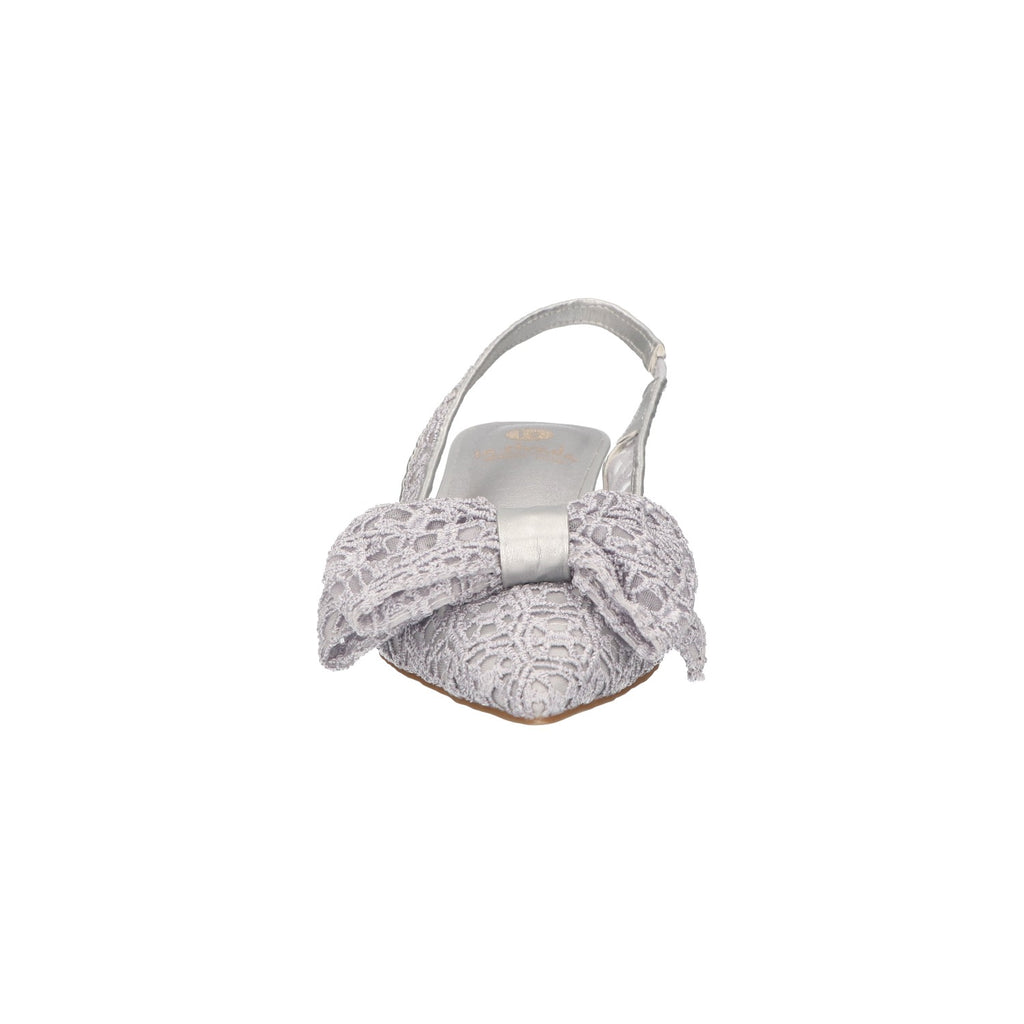 Slingback zilver mesh met strik