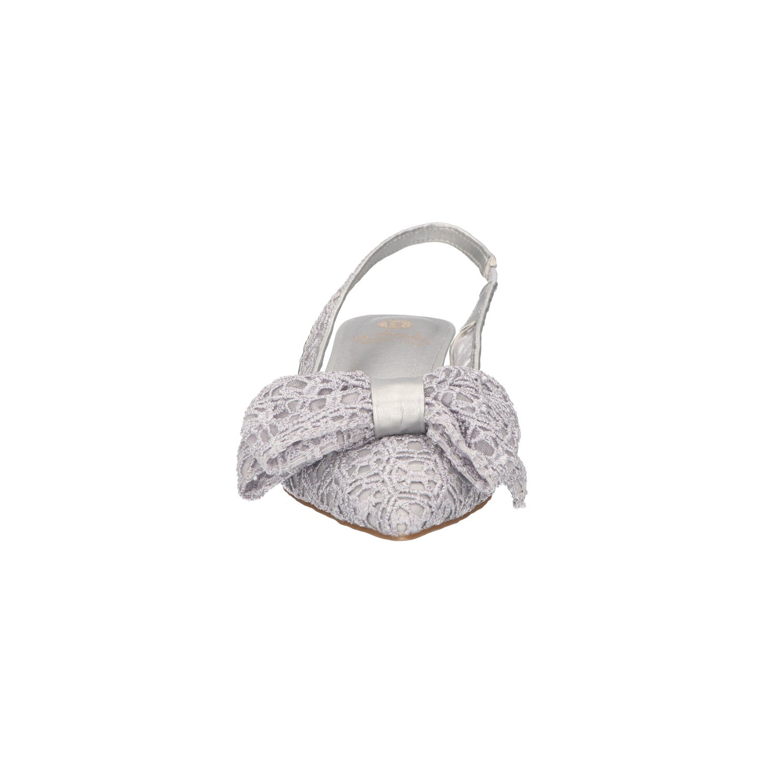 Slingback zilver mesh met strik