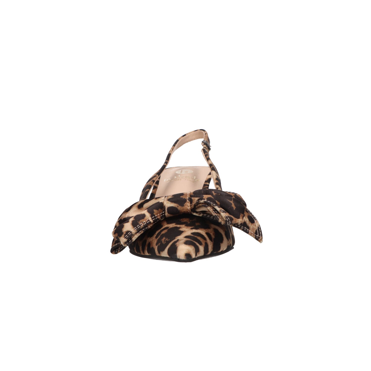 Slingback leopard satijn