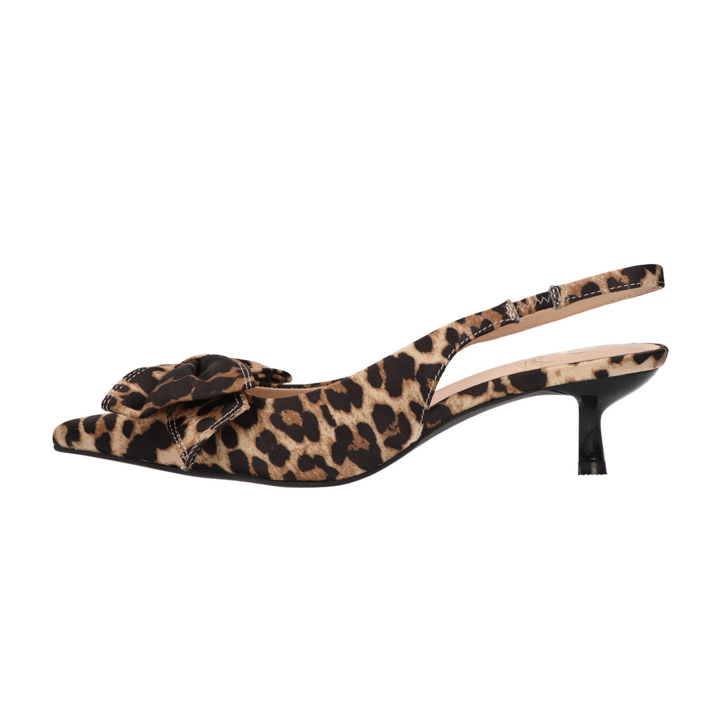 Slingback leopard satijn