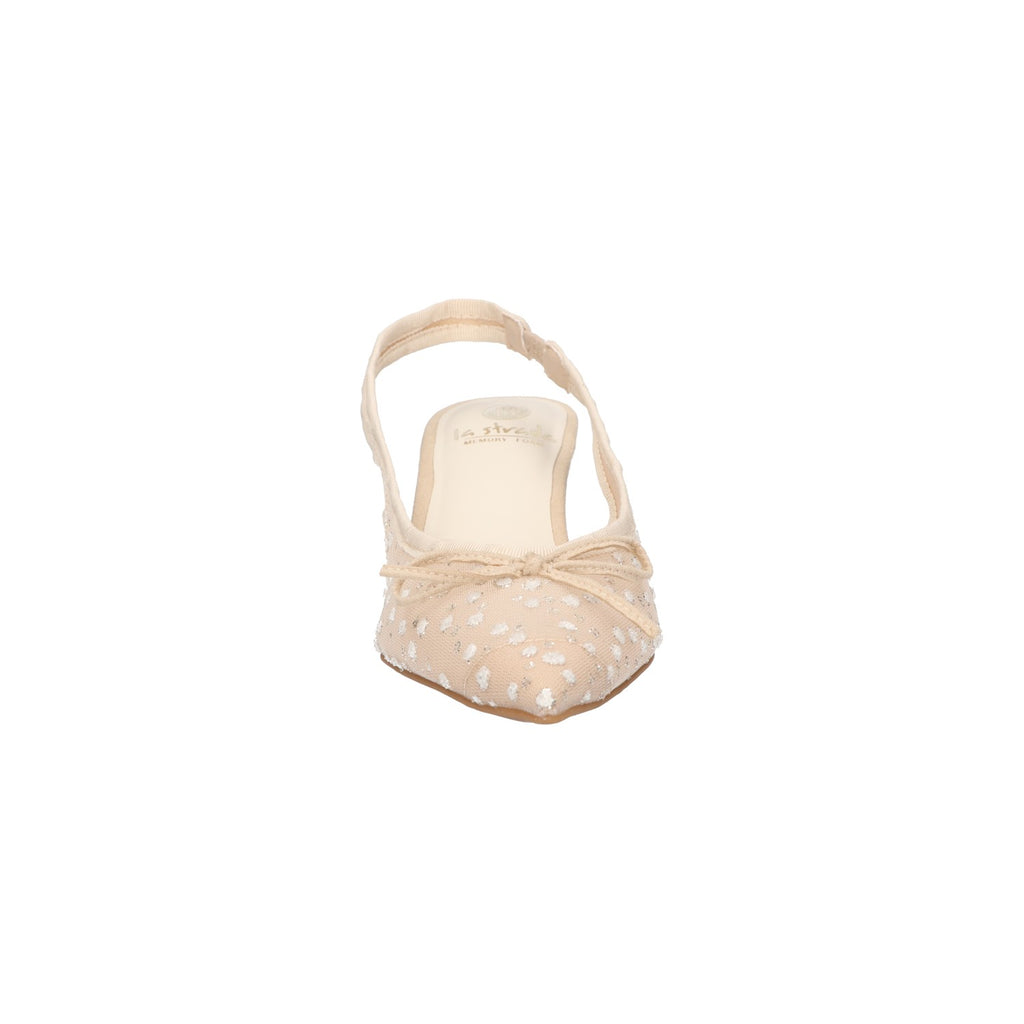 Slingback met glitter wit mesh