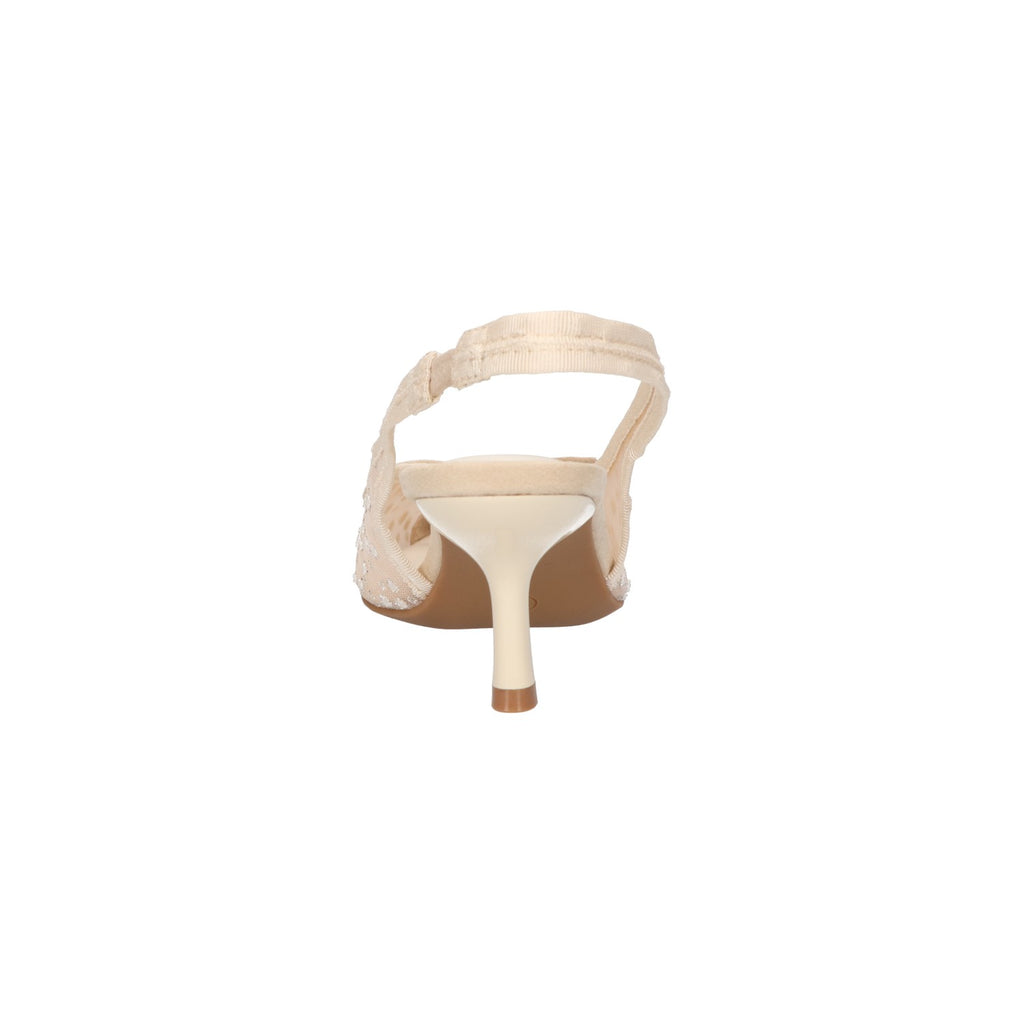 Slingback met glitter wit mesh