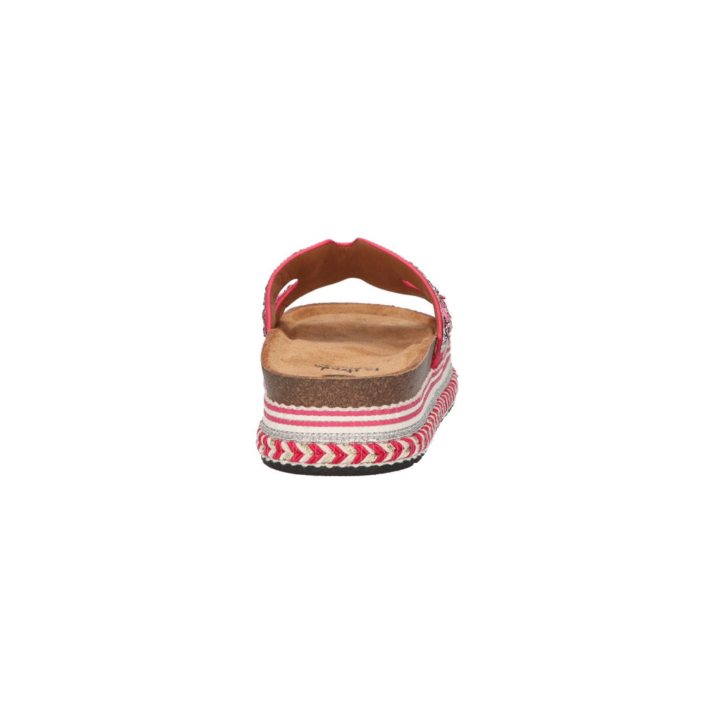 Platform slipper roze textiel