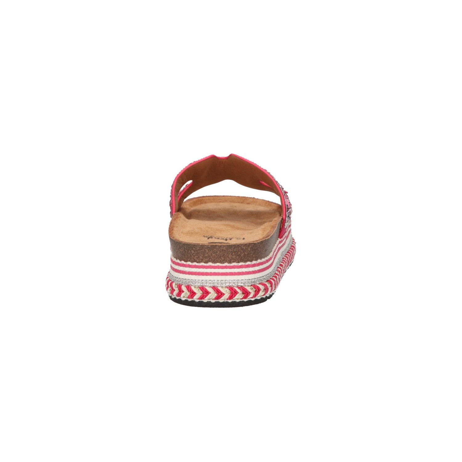 Platform slipper roze textiel