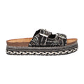 Platform slipper zwart textiel