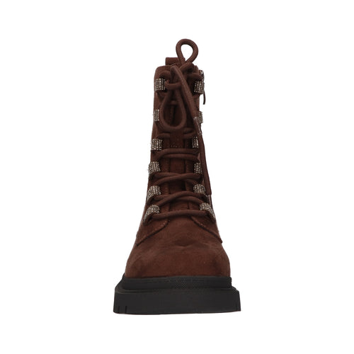 Bootie bruin textiel