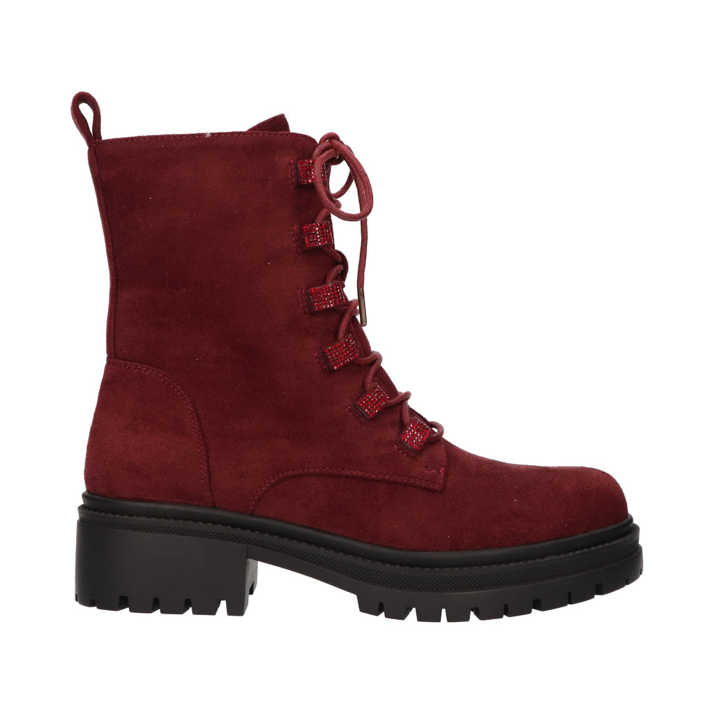 Bootie bordeaux textiel