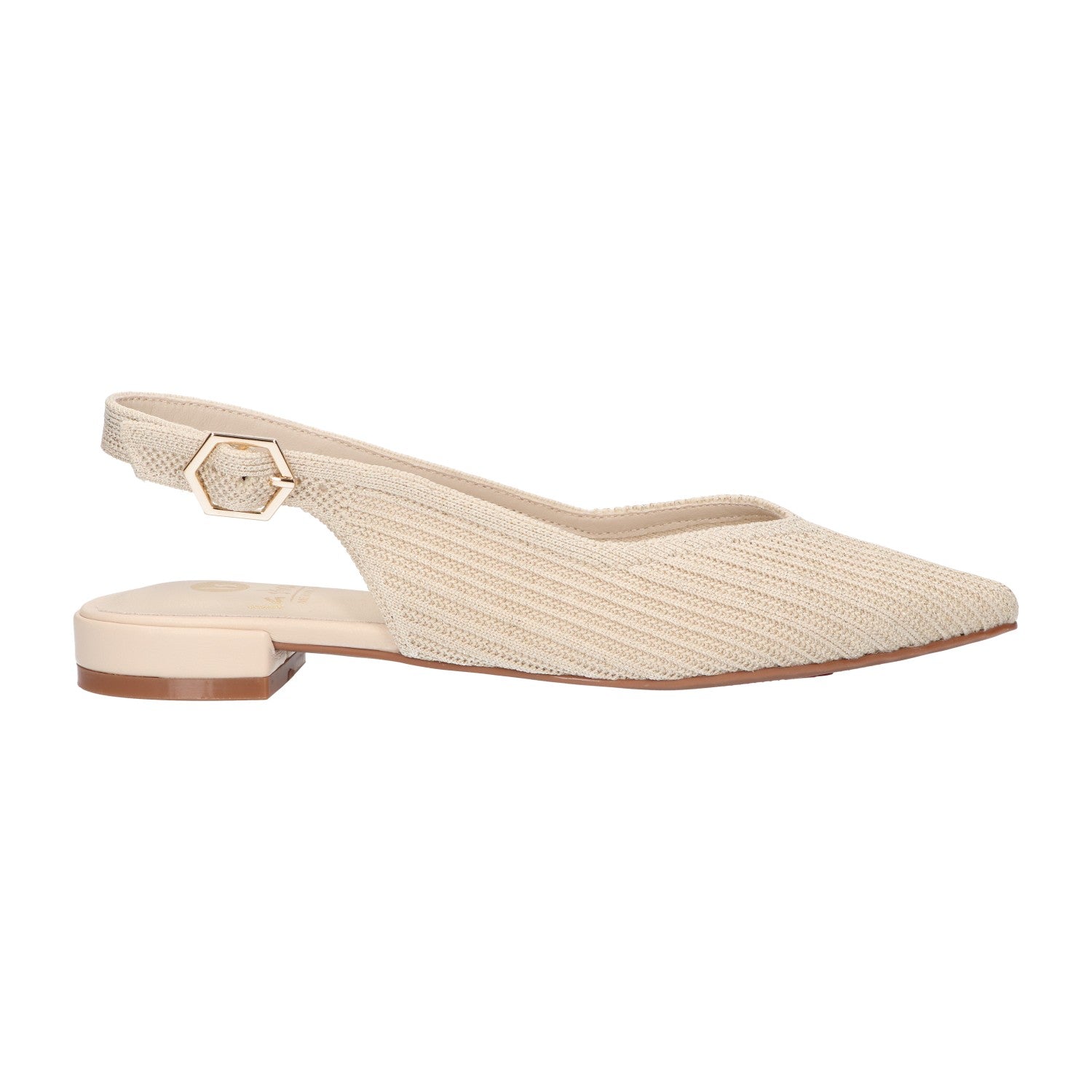 Slingback beige knitted