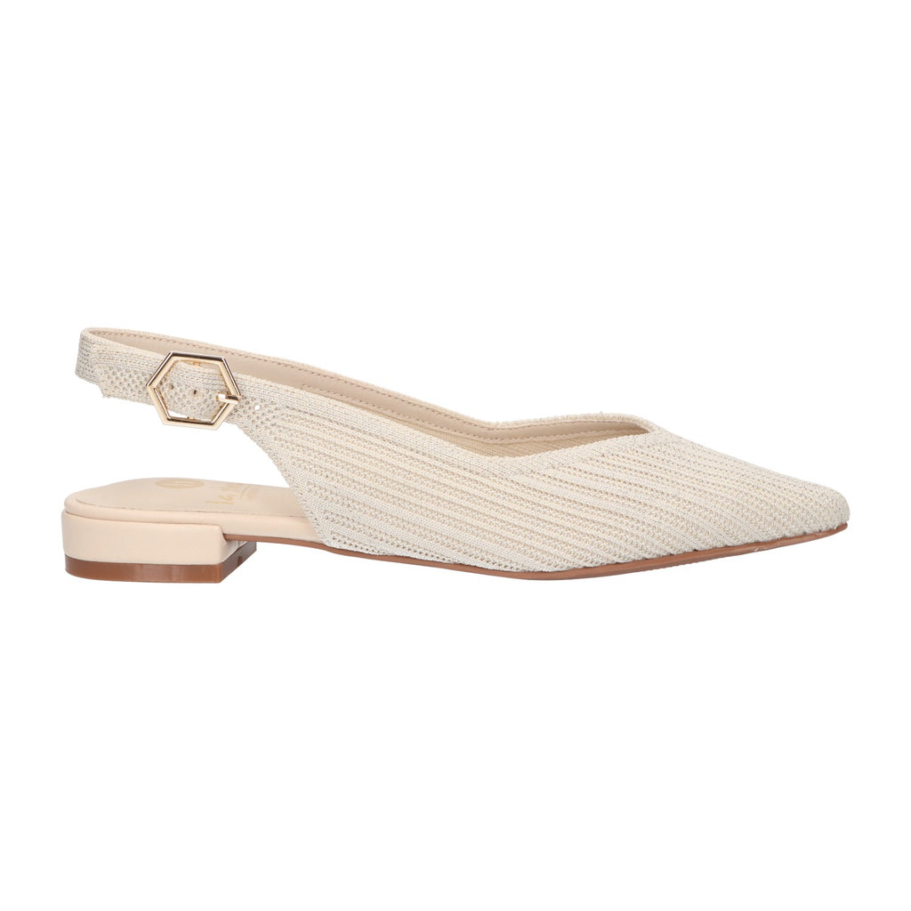 Slingback beige knitted