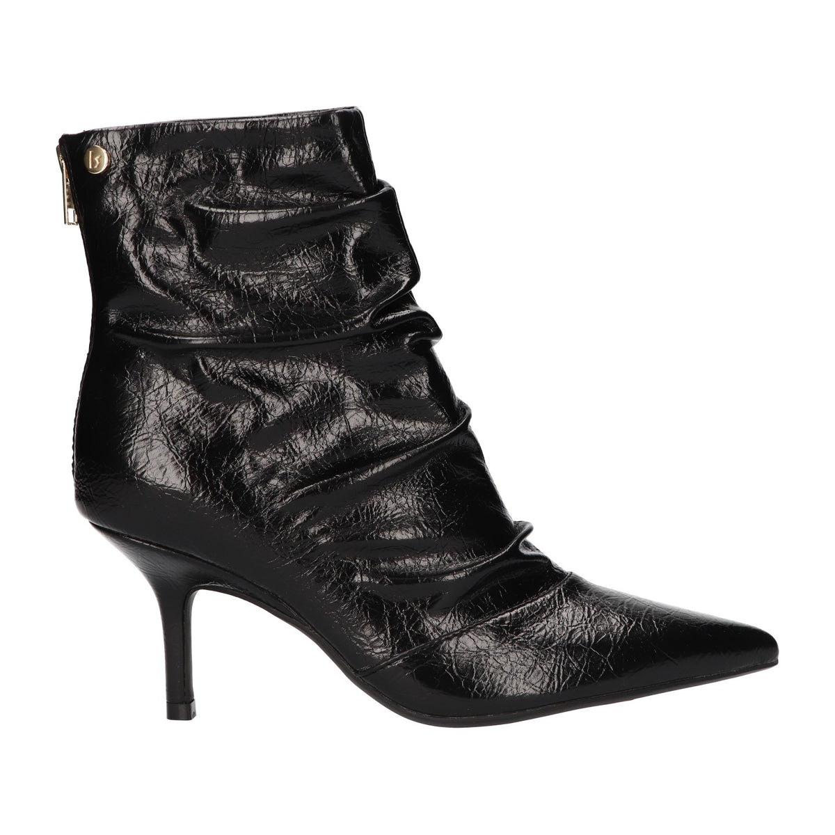 Enkellaars zwart met laklook