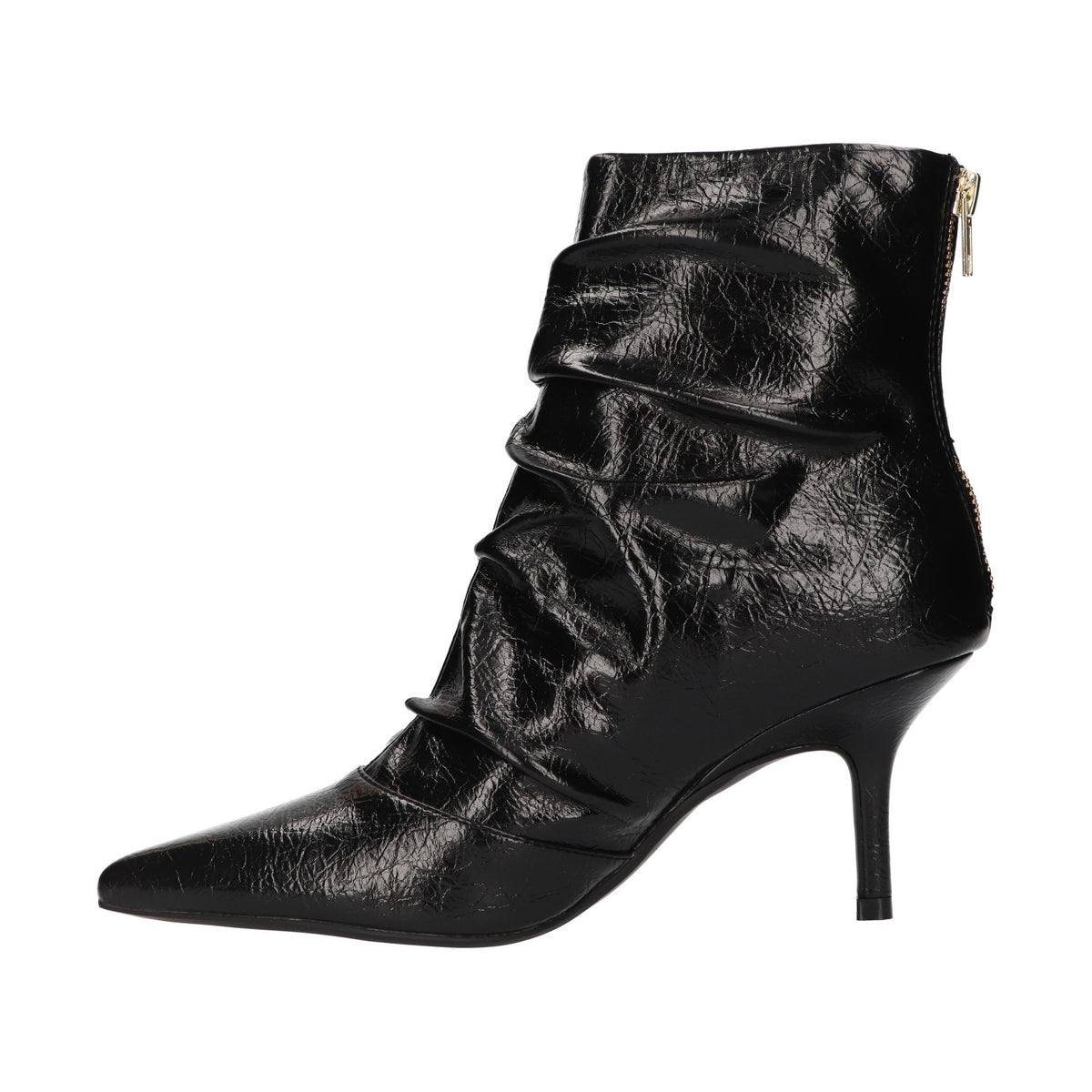 Enkellaars zwart met laklook