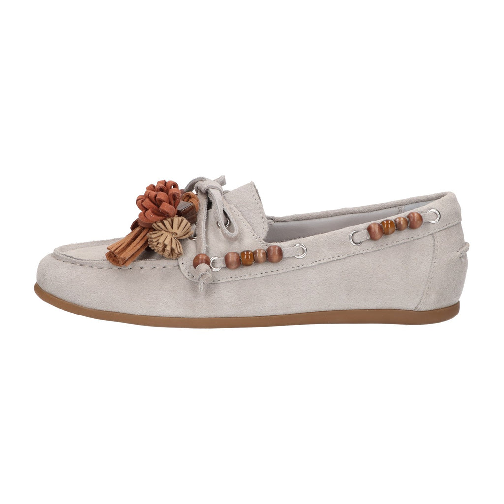 Mocassin lichtgrijs leer