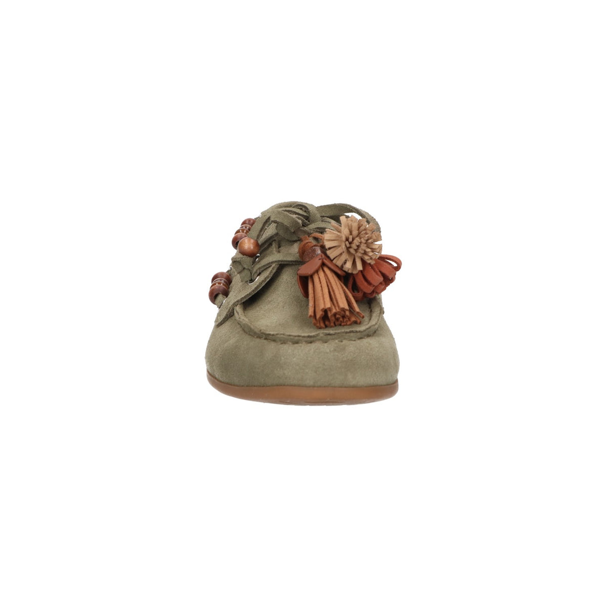 Mocassin olijfgroen leer