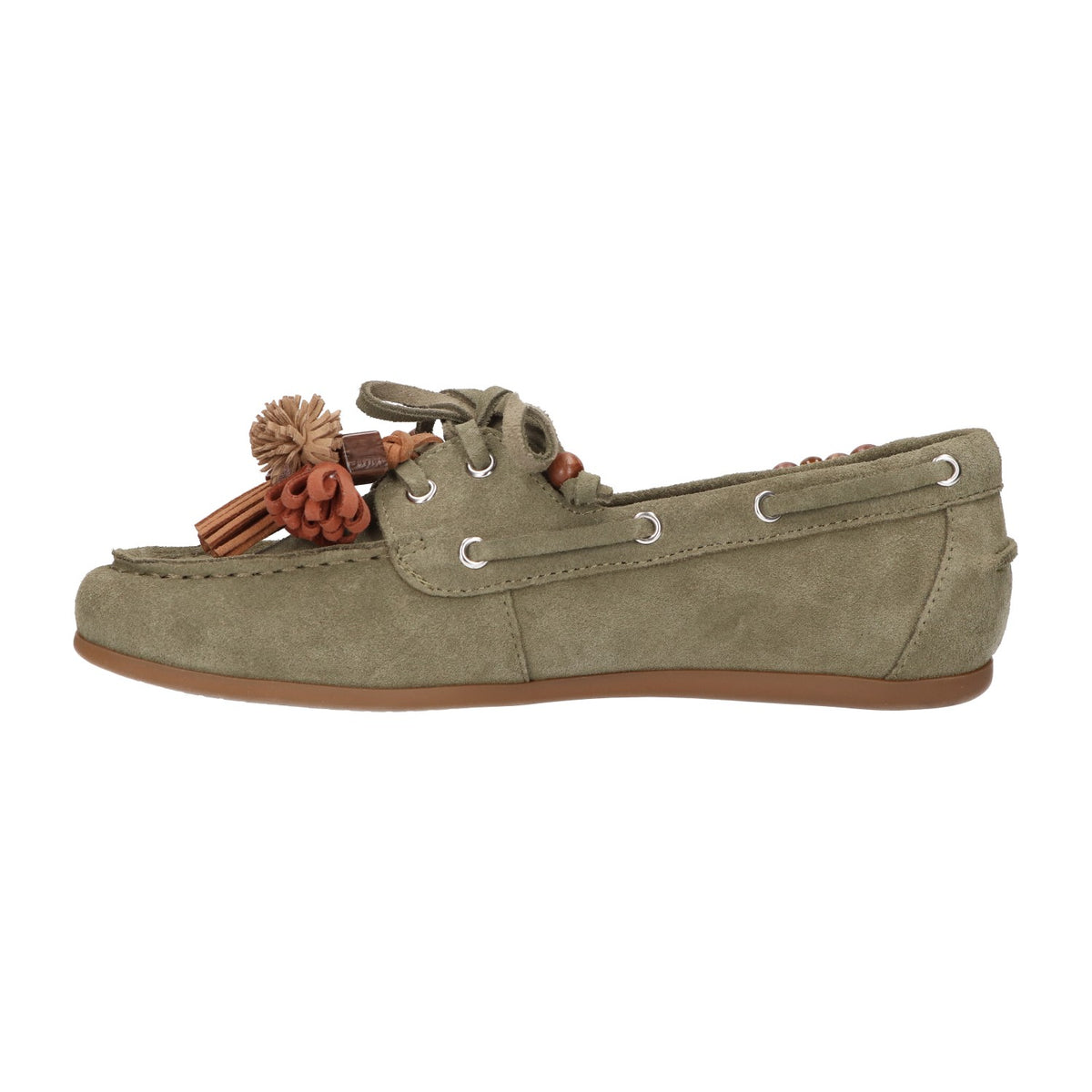 Mocassin olijfgroen leer