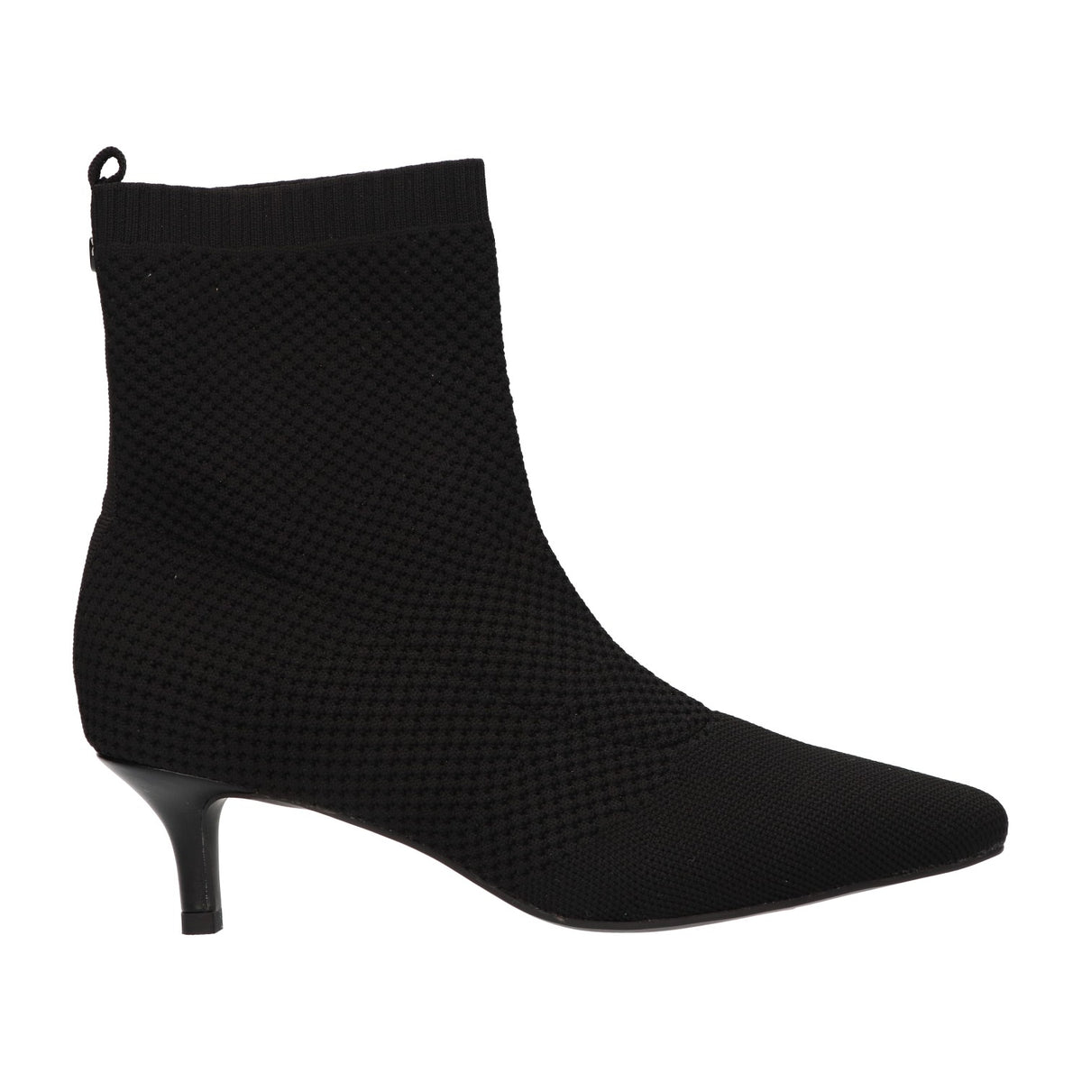 Enkellaars zwart knitted