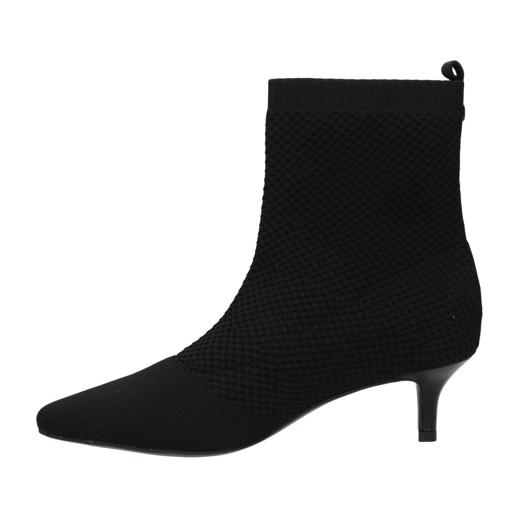 Enkellaars zwart knitted
