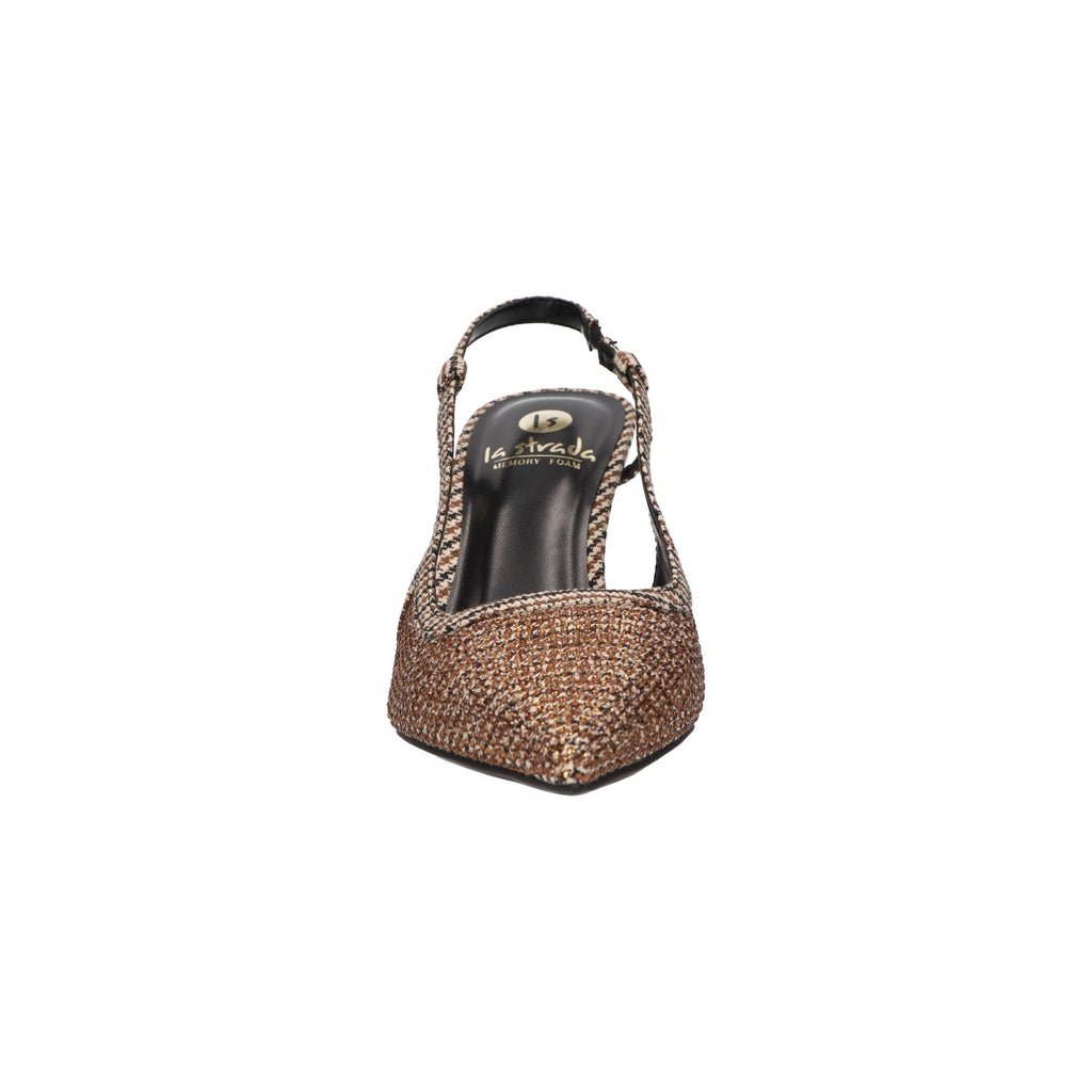 Slingback pump beige met steentjes