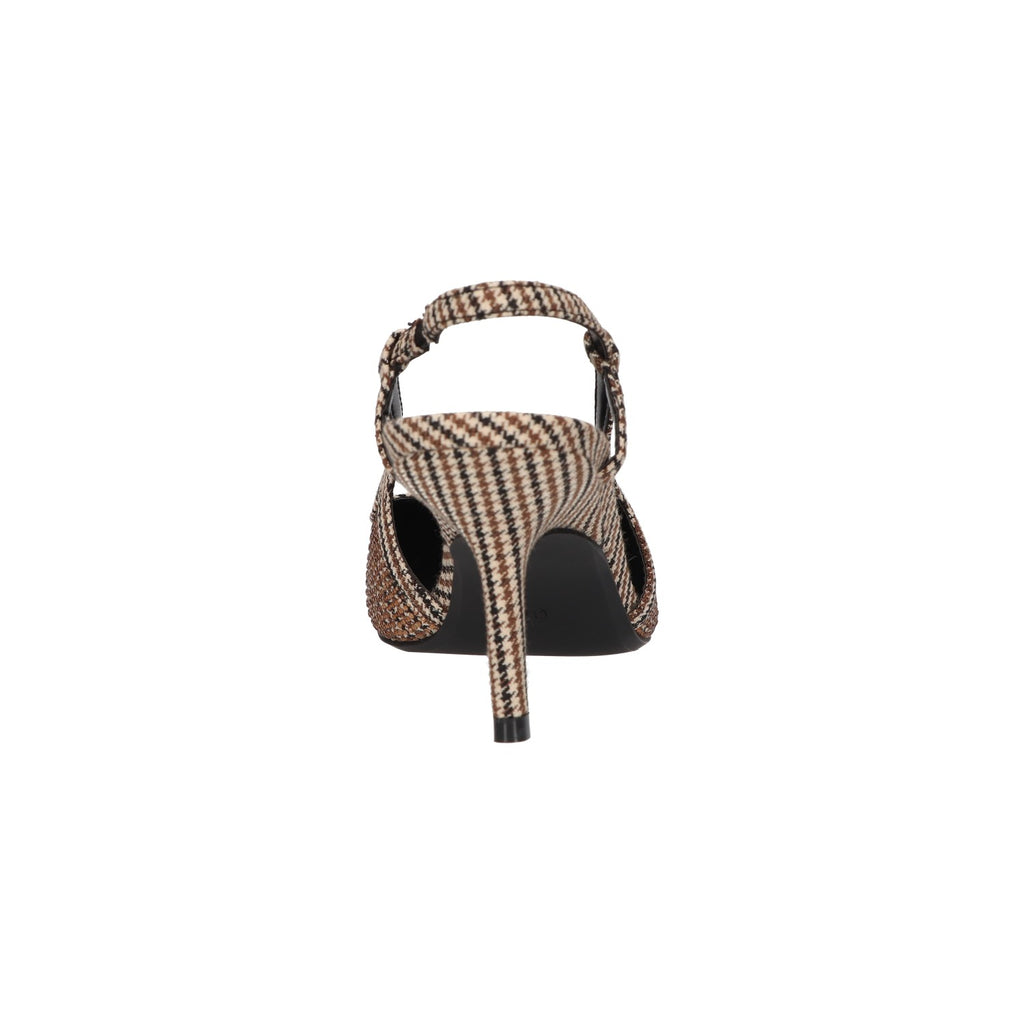 Slingback pump beige met steentjes