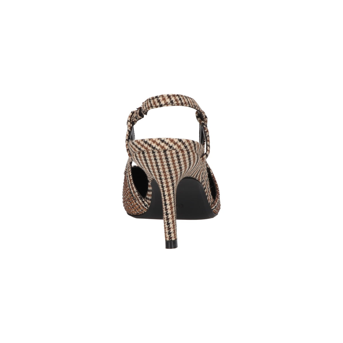 Slingback pump beige met steentjes