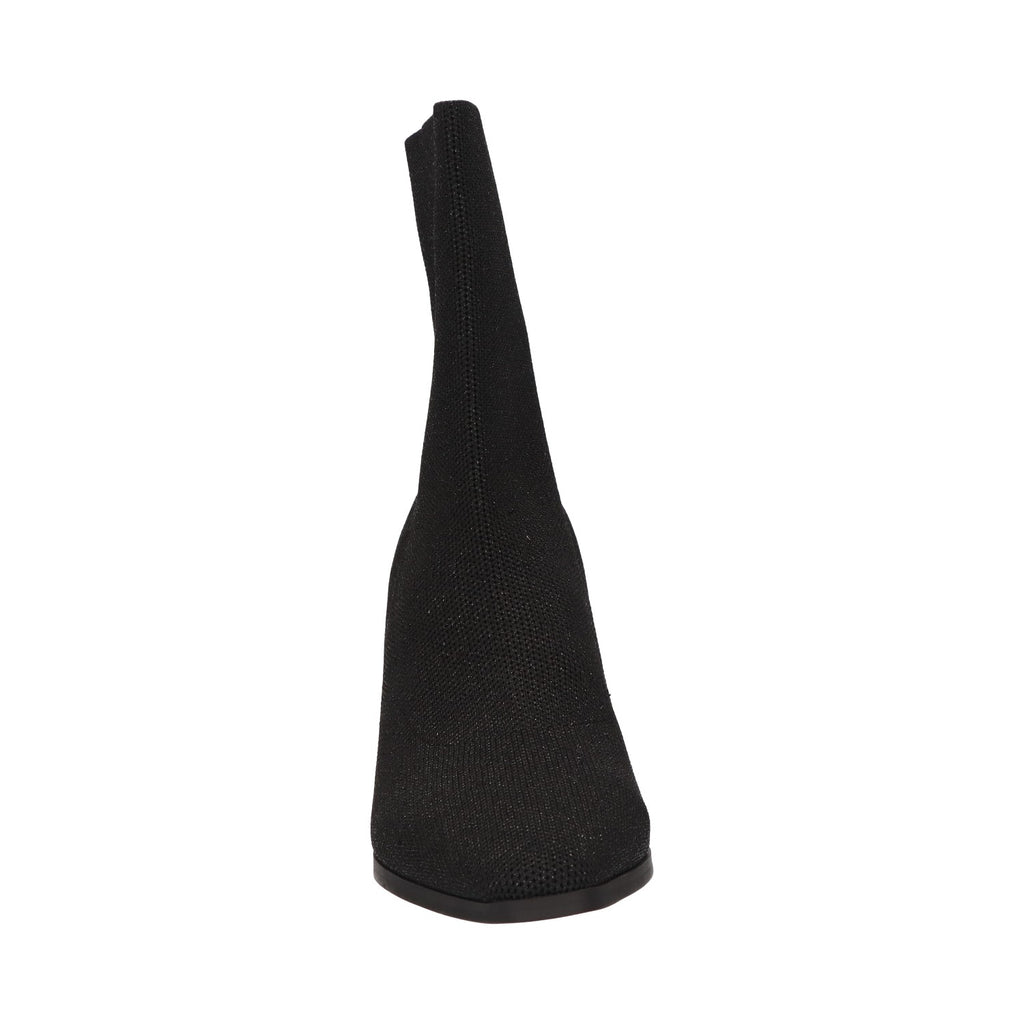 Zwarte knitted enkellaars voor dames met 5 cm blokhak en comfortabel memory foam voetbed van La Strada.