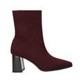 Bordeaux knitted enkellaars voor dames met 5 cm blokhak en comfortabel memory foam voetbed van La Strada.
