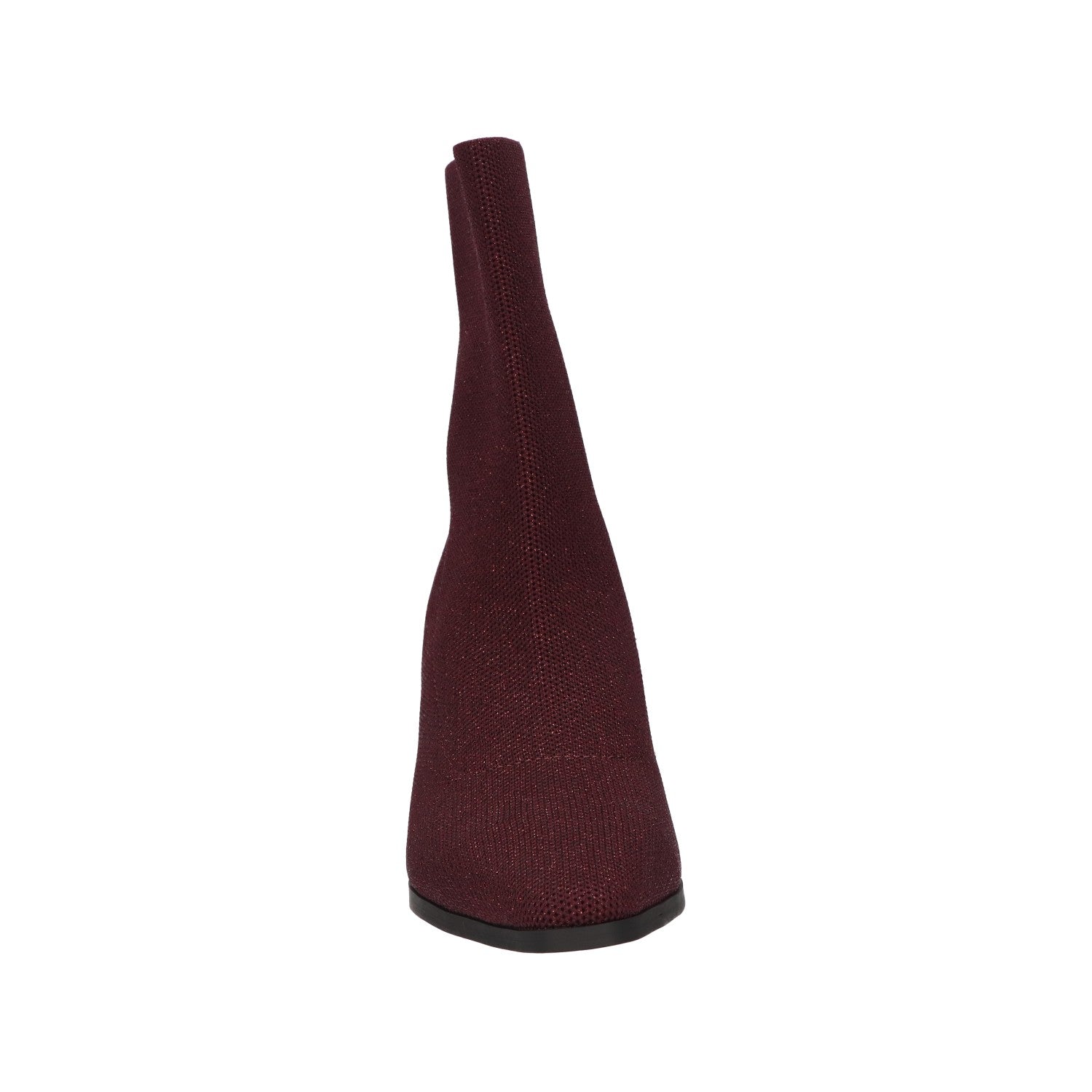 Bordeaux knitted enkellaars voor dames met 5 cm blokhak en comfortabel memory foam voetbed van La Strada.