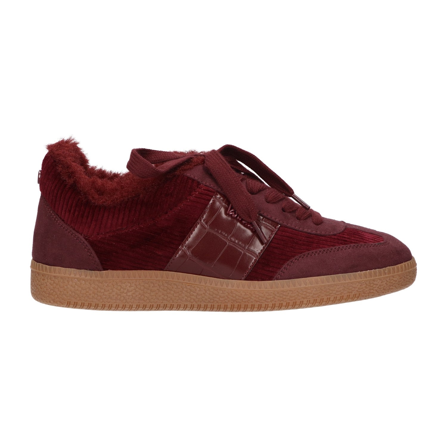 Bordeaux winter sneaker voor dames met zachte bontafwerking, memory foam voetbed en vetersluiting van La Strada.