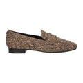 Taupekleurige dames loafer met glinsterende steentjes, textielen bovenwerk en memory foam voetbed van La Strada.