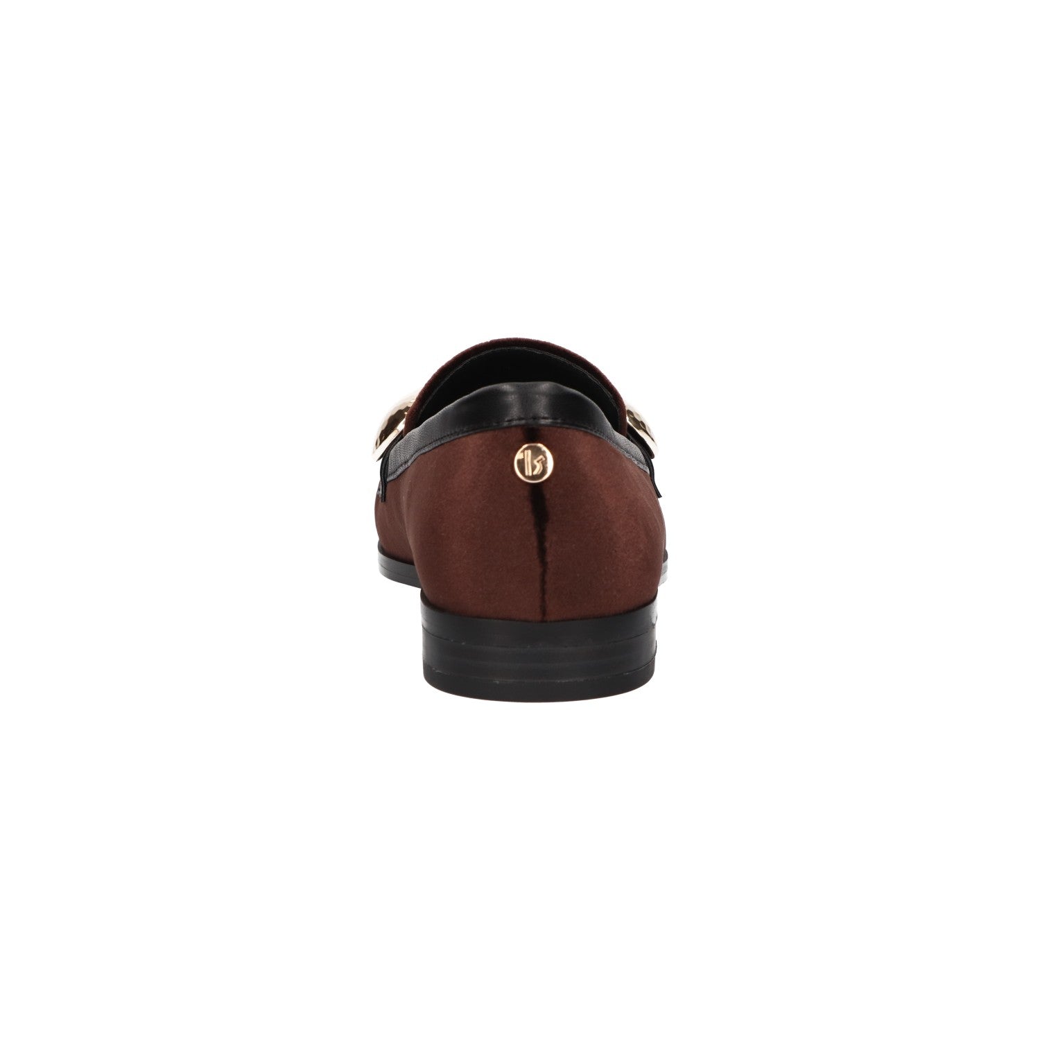 Bruine dames loafer met opvallende goudkleurige gesp en comfortabel memory foam voetbed van La Strada.